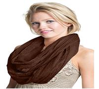 CJ Apparel Mobius Infinity Sciarpa Snood Cowl Tubo Circolare Eternity Scialle Pashmina NUOVO, Marrone cioccolato, Taglia unica