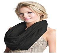 CJ Apparel Mobius Infinity Sciarpa Snood Cowl Tubo Circolare Eternity Scialle Pashmina NUOVO, Nero , Taglia unica