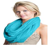 CJ Apparel Mobius Infinity Sciarpa Snood Cowl Tubo Circolare Eternity Scialle Pashmina NUOVO, Turchese, Taglia unica