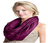 CJ Apparel Mobius Infinity Sciarpa Snood Cowl Tubo Circolare Eternity Scialle Pashmina NUOVO, Viola, Taglia unica