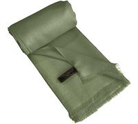 CJ Apparel Pashmina a tinta unita con frange, scialle nepalese, stola, stola, capo, realizzata a mano in Nepal, Verde Salvia Scuro, Taglia unica