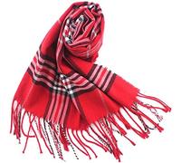 CJ Apparel Red Tartan Design Nepalese Nappe Scialle Secondi Sciarpa Wrap Stola Tiro Testa Wrap Copertura Viso Pashmina NUOVO, Rosso, Etichettalia unica