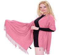 CJ Apparel Rosa Rosa Colore Solido Disegno Scialle di Pashmina Sciarpa Stola Dell'involucro NUOVO