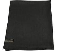 CJ Apparel - Scialle con frangia, tinta unita, sciarpa avvolgente, stola, pashmina, copertura per testa e viso, Nero , Etichettalia unica