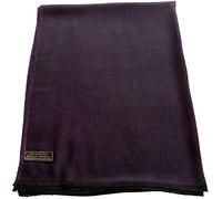 CJ Apparel - Scialle con frangia, tinta unita, sciarpa avvolgente, stola, pashmina, copertura per testa e viso, Nero e viola, Etichettalia unica