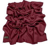 CJ Apparel Scialle Pashmina da donna tinta unita con frange, Borgogna Fc1018, Taglia unica
