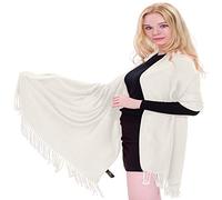 CJ Apparel - Sciarpa a tinta unita, Pashmina - avorio - Taglia unica