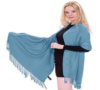 CJ Apparel - Sciarpa a tinta unita, Pashmina - Blu - Taglia unica