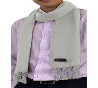 CJ Apparel, Sciarpa da uomo in tinta unita, alla moda, lavorata a maglia Grigio chiaro Taglia unica