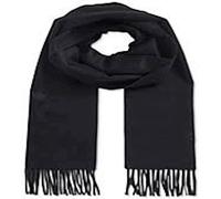 CJ Apparel, Sciarpa da uomo in tinta unita, alla moda, lavorata a maglia Nero Taglia unica