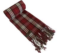 CJ Apparel Sciarpa da uomo Nepalese Tartan Design Fashion Sciarpa Seconds Sciarpe Viso/Collo Wrap NUOVO, Tartan Borgogna, taglia unica