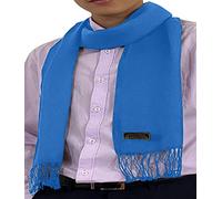 CJ Apparel Sciarpa da uomo, tinta unita, alla moda, per viso e collo, Turchese blu , taglia unica