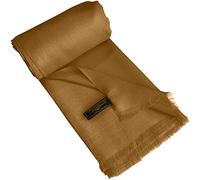 CJ Apparel Sciarpa nepalese beige scuro marrone cammello tinta unita design scialle nepalese Secondi sciarpa avvolgente stola tiro capo avvolgere pashmina fatto a mano in Nepal nuovo, Beige scuro