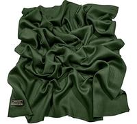 CJ Apparel Scuro Verde Solido Colore Disegno Nepalese Fringe Scialle Sciarpa Pashmina ha Rubato NUOVO