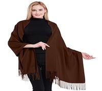 CJ Apparel Spessa tinta unita design misto cotone scialle Seconds sciarpa Wrap Stola Throw Head Wrap Pashmina NUOVO, Marrone scuro, Taglia unica