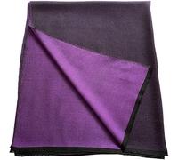 CJ Apparel Viola & Nero Tinta Unita Frange Design Nepalese Scialle Sciarpa Wrap Stola Throw Head Wrap Pashmina Hand Made in Nepal Nuovo, Viola & Nero Fc1103, taglia unica