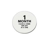 CJ&M Moneta da 1 mese di sobrietà,1 mese,1 anno di sobrietà,Medaglione di sobrietà da 1 mese,1 anno,Regalo sobrio,Gettoni AA,Chip AA,Medaglioni in acciaio inossidabile Serenity Prayer Chips