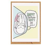 CJ&M Presto per essere papà, biglietto per la festa del papà, futuro papà, biglietto di gravidanza, bambino non ancora nato, papà per la prima volta, bambino, utero, unico, divertente.