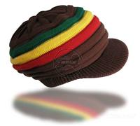 Cjamaica Rasta Roots Africa Rastafari Marley Corto Corona Cappello 100% Cotone S