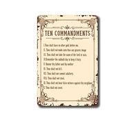 CJANY SENGS Tin Metal The Ten Commandments: God's+Rules Old Master Room for Sign 20,3 x 30,5 cm