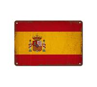 CJANY Targa in metallo con scritta "The European Country Flags of Spain Modern Store", 20,3 x 30,5 cm