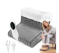 CJBIN Scaldapiedi Elettrico, Scalda Piedi con 10 Livelli di Temperatura e 3 Timer, Scaldapiedi Lavabile In Lavatrice 30-70℃ a Riscaldamento Rapido, Riscalda I Piedi, Grigio