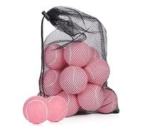 cjc Confezione da 15 palline da tennis per allenamento avanzato, disponibili in diversi colori, ideali per addestrare i principianti, palline da gioco per cani, con borsa in rete per un facile