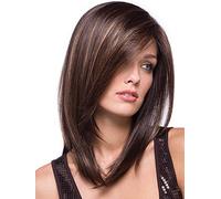 CJCSM Parrucche da Donna, Capelli Corti con tintura a Scelta Marrone, Parrucche Lunghe e dritte a Testa Media di Lunghezza Media