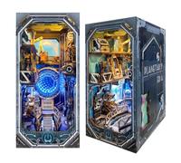 Cjeuxnr Book Nook Kit fai da te per la casa delle bambole in miniatura, decorazione per libreria, puzzle in legno 3D, kit in miniatura con mobili per fermalibri creativi