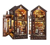 Cjeuxnr Kit fai da te per angolo libro, puzzle 3D in legno per casa delle bambole, kit in miniatura per adulti e ragazzi (casa magica del caffè)