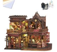 Cjeuxnr Kit per angolo libri per adulti, casa in miniatura 3D in legno con luce LED, inserto per libreria vintage, decorazione per la casa e regalo (ES020-ZY)