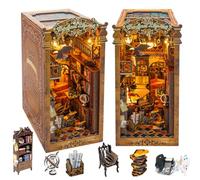 Cjeuxnr Kit per angolo libro, fai da te per casa delle bambole Booknook, libreria, decorazione con LED e carillon, puzzle in legno 3D, regalo di compleanno, decorazione per la casa, per adolescenti e