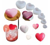 Cjeuxnr Stampi in silicone a forma di cuore per cioccolatini, antiaderenti, per dolci, caramelle, gommose, cuori, stampi in silicone (SK-3510-3515-D)