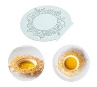 Cjeuxnr Stampo in silicone a forma di pizzo, motivo geometrico floreale, tappetino riutilizzabile per decorazioni francesi a punto ovest, stampo in silicone per caramelle (ghirlanda rotonda)