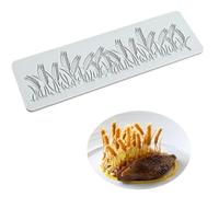 Cjeuxnr Stampo in silicone con pizzo, geometria floreale, tappetino per impronte di fondente, riutilizzabile, decorazione per vassoio francese a punto ovest, stampi in silicone per dolci (LFM-420)