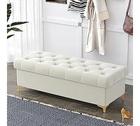 CJGKDJS Lussuosa Panca Ottomana Con Contenitore, Panca Imbottita In Velluto Panca Fine Del Letto, Cassapanca Moderna, Bianco, 120X40X40Cm(47X16X16Inch)