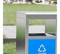 CJHFR472SG Bidone Spazzatura Esterno Cestino for rifiuti in acciaio inossidabile for luoghi pubblici, cestino for rifiuti in metallo a tre scomparti for esterni Secchi della spazzatura da esterni