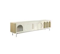 CJHFR472SG Console multimediale Mobile TV bianco soggiorno casa armadietto di grande capacità con gambe di supporto in acciaio inossidabile Centro di intrattenimento