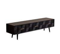 CJHFR472SG Console multimediale Mobile TV da soggiorno con cassetto grande da 3 pezzi, mobile TV da terra for casa semplice e moderno in legno massello nero Centro di intrattenimento