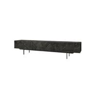 CJHFR472SG Console multimediale Mobile TV in legno massello di rovere antico nero nordico, soggiorno, piccolo appartamento Centro di intrattenimento(Grande)