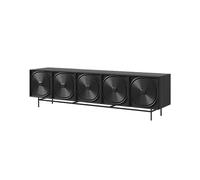 CJHFR472SG Console multimediale Mobile TV nero casa soggiorno mobiletto portaoggetti in legno massello mobile TV a terra Centro di intrattenimento