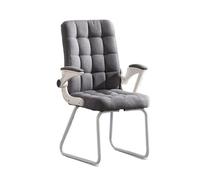 CJHFR472SG Cuscino classico in tessuto, per casa e ufficio, comoda e morbida, con schienale medio, base in metallo, senza ruote, colore: grigio