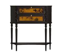 CJHFR472SG Home Consolle con 2 cassetti, tavolo da ingresso stretto in legno con ripiano portaoggetti for ingresso, ingresso anteriore, corridoio, soggiorno, nero Dietro il divano