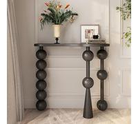 CJHFR472SG Home Tavolini in legno massello, tavolo rustico for ingresso, tavolo da divano da fattoria da 39" for ingresso, soggiorno, facile da montare Dietro il divano(Nero)