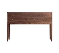 CJHFR472SG Home Tavolino da ingresso in noce nero, consolle moderna di metà secolo con 4 cassetti, tavolino laterale, tavolino da divano, for soggiorno, ingresso e camera da letto Dietro il divano(M)