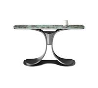 CJHFR472SG Home Tavolo d'ingresso con base in acciaio inossidabile, tavolino da divano con piano in finto marmo, tavolo da consolle moderno for soggiorno, corridoio Dietro il divano(Nero)