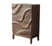 CJHFR472SG Moderna Organizzatore di stoccaggio a 5 cassetti Comò alto e largo in noce nero moderno for camera da letto in legno massello completo Camera da letto