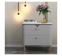 CJHFR472SG Moderno Comodini, tavolino con cassetto portaoggetti e gambe in metallo dorato, comodini moderni in legno for mobili da camera da letto e soggiorno (grigio) Pratico(L50xD40xH51cm)