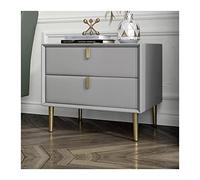 CJHFR472SG Moderno Comodino moderno, comodino in ecopelle, lato terminale for mobili da camera da letto e soggiorno (grigio) Pratico(Gris,L50xD40xH48cm)