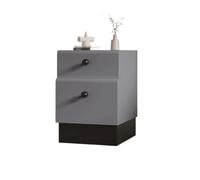 CJHFR472SG Moderno Comodino piccolo in legno grigio con lato stretto e cucitura a clip, mobiletto minimalista nero Pratico(Piccolo)